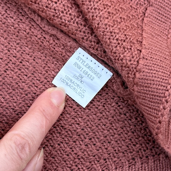 Beccel Coral Waffle Knit Open Front Cardigan - Size S/M - Picture 5 of 8